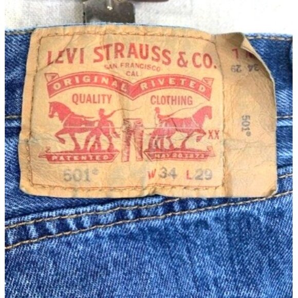 Levis 501XX Original Fit Button-Fly Jeans W34 L29 Blue Straight Leg Button Fly - Picture 3 of 12